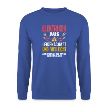 Elektriker Aus Leidenschaft - Unisex Pullover - Royalblau - Vorne - Alina (178cm) & Michal (187cm)