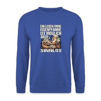 Lustiger BBQ Otter - Unisex Pullover - Royalblau - Vorne - Alina (178cm) & Michal (187cm)
