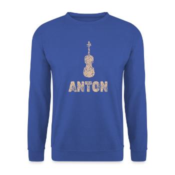 Anton - Unisex Pullover - Royalblau - Vorne - Alina (178cm) & Michal (187cm)