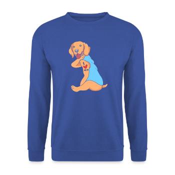 Golden Retriever Goldie Hund Hunde Geschenk - Unisex Pullover - Royalblau - Vorne - Alina (178cm) & Michal (187cm)