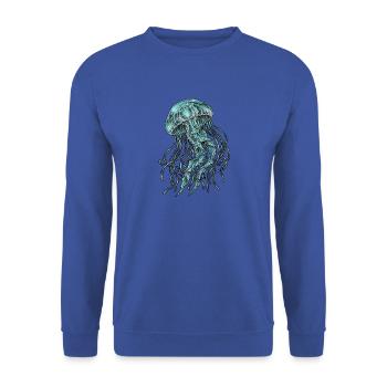 Kassettenband Qualle - Unisex Pullover - Royalblau - Vorne - Alina (178cm) & Michal (187cm)