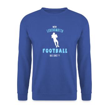 Football Footballer Footballfan Footballspiel - Unisex Pullover - Royalblau - Vorne - Alina (178cm) & Michal (187cm)