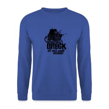 Ein bisschen Dreck hat noch niemandem geschadet - Unisex Pullover - Royalblau - Vorne - Alina (178cm) & Michal (187cm)