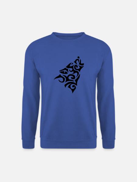 tribal wolf tattoo 1 - Unisex Sweatshirt - royal blue