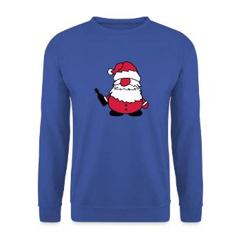 weihnachtsmann mit bier - Unisex Pullover - Royalblau - Vorne - Alina (178cm) & Michal (187cm)