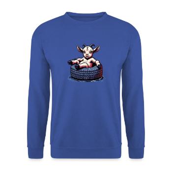 Funny Goat Animal Lover Farm Design - Unisex Sweatshirt - royal blue - Front - Alina (178cm) & Michal (187cm)