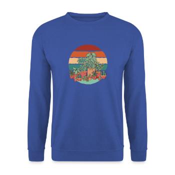 Plantes rétro Jardin Fleurs Jardinier Dames - Sweat-shirt Unisexe - bleu royal - Devant - Alina (178cm) & Michal (187cm)