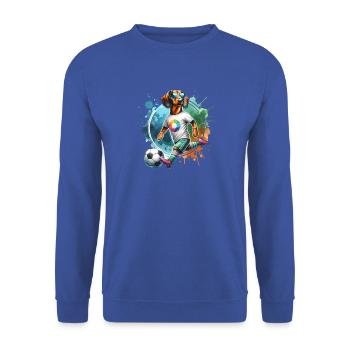 Dachshund Soccer Player Wiener Dog Fan - Unisex Pullover - Royalblau - Vorne - Alina (178cm) & Michal (187cm)