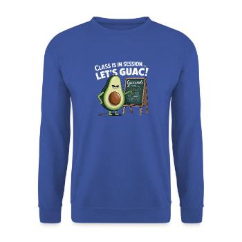 Avocado Unterricht: Lass Uns Guacamole Machen - Unisex Pullover - Royalblau - Vorne - Alina (178cm) & Michal (187cm)