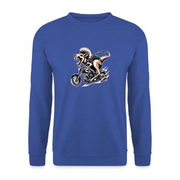 Motorcycle Kangaroo Punk Adventure - Unisex Sweatshirt - royal blue - Front - Alina (178cm) & Michal (187cm)