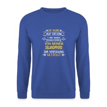 ISLANDPFERD - Unisex Pullover - Royalblau - Vorne - Alina (178cm) & Michal (187cm)