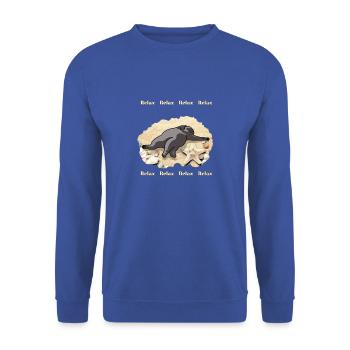 Cat on beach - Unisex Sweatshirt - royal blue - Front - Alina (178cm) & Michal (187cm)