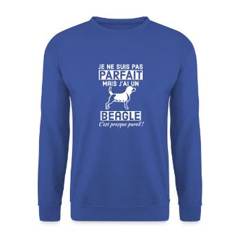Je ne suis pas parfait mais jai un beagle - Sweat-shirt Unisexe - bleu royal - Devant - Alina (178cm) & Michal (187cm)
