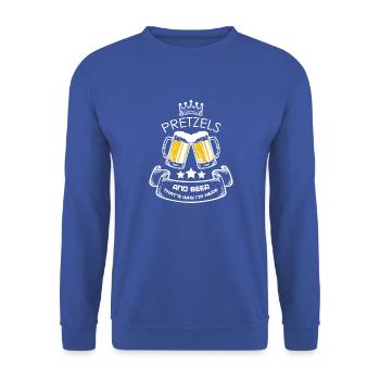 Bier Wein Whiskey Schnaps Alkohol - Unisex Pullover - Royalblau - Vorne - Alina (178cm) & Michal (187cm)