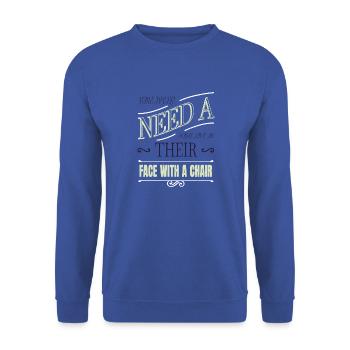 statement humor gift gift idea geek - Unisex Pullover - Royalblau - Vorne - Alina (178cm) & Michal (187cm)