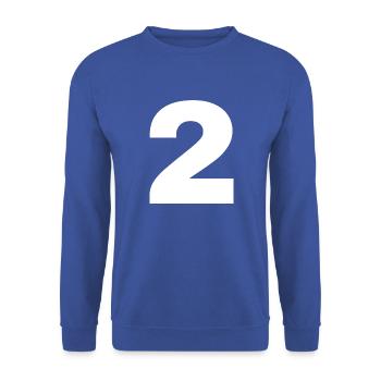 2 - Unisex Pullover - Royalblau - Vorne - Alina (178cm) & Michal (187cm)