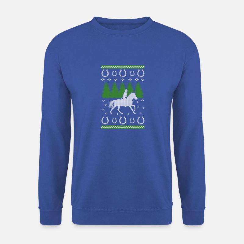Pferde Ugly Christmas Jumper Gift - Unisex Pullover - Royalblau