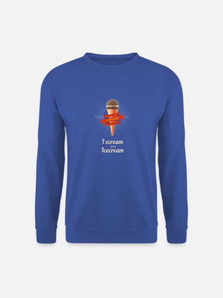 retro micro karaoke singen Auftritt Vintage Eis - Unisex Pullover - Royalblau