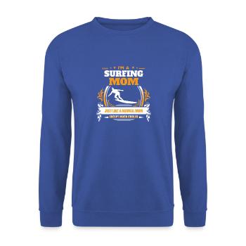 Surfing Mom Shirt Gift Idea - Unisex Sweatshirt - royal blue - Front - Alina (178cm) & Michal (187cm)