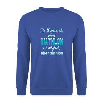 BIATHLON - Unisex Pullover - Royalblau - Vorne - Alina (178cm) & Michal (187cm)