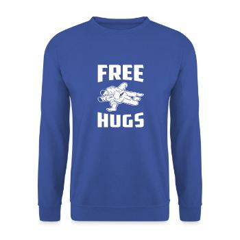 Gratuit câlins Jiu Jitsu BJJ cadeau - Sweat-shirt Unisexe - bleu royal - Devant - Alina (178cm) & Michal (187cm)
