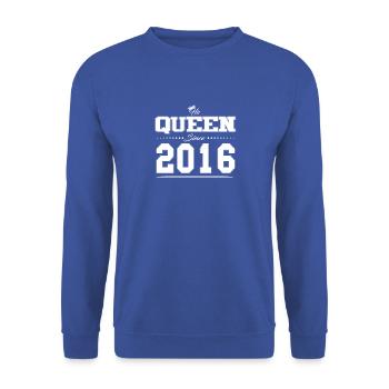 His Queen since Partner Valentinstag couple 2016 - Unisex Pullover - Royalblau - Vorne - Alina (178cm) & Michal (187cm)