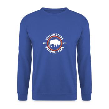 Yellowstone National Park Bison EST 1872 - Unisex Sweatshirt - royal blue - Front - Alina (178cm) & Michal (187cm)