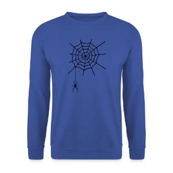 Spinnennetz mit Spinne - Unisex Pullover - Royalblau - Vorne - Alina (178cm) & Michal (187cm)
