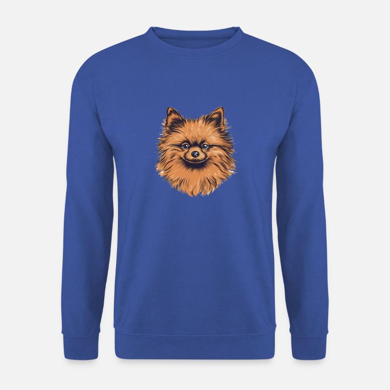 Pomeranian Miniature Spitz Drawing - Unisex Sweatshirt - royal blue
