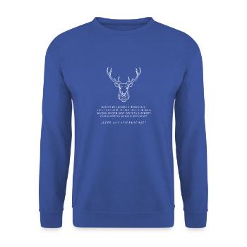 Jägers Ehrenschild - Unisex Pullover - Royalblau - Vorne - Alina (178cm) & Michal (187cm)