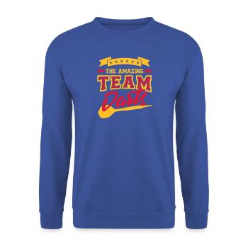 Amazing Team Darts (lettering) - Unisex Sweatshirt - royal blue - Front - Alina (178cm) & Michal (187cm)