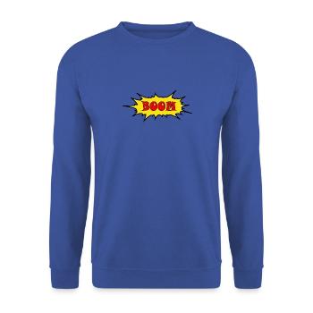 BOOM - Unisex Sweatshirt - royal blue - Front - Alina (178cm) & Michal (187cm)