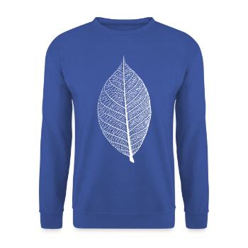 blatt laub leaf baum natur wildnis skelett wald - Unisex Pullover - Royalblau - Vorne - Alina (178cm) & Michal (187cm)