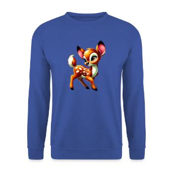 Rehbraun - Unisex Pullover - Royalblau - Vorne - Alina (178cm) & Michal (187cm)
