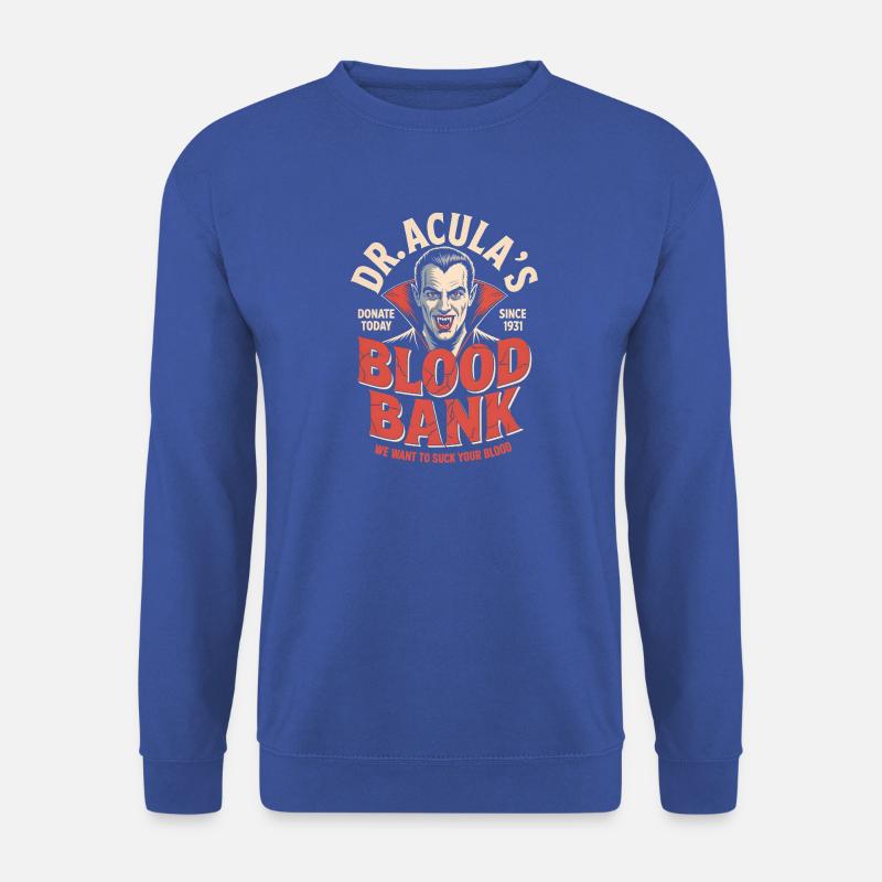 Dracula Blutbank Lustiger Vampir Halloween - Unisex Pullover - Royalblau