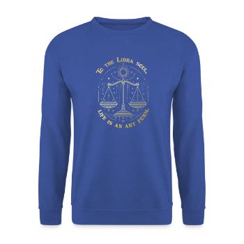 Zur Waage-Seele – Sternzeichen-Design - Unisex Pullover - Royalblau - Vorne - Alina (178cm) & Michal (187cm)