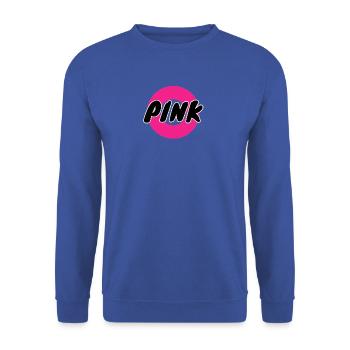 PINK Logo im Kreis - Unisex Pullover - Royalblau - Vorne - Alina (178cm) & Michal (187cm)