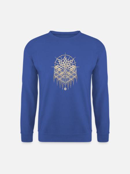 Makramee-Anhänger mit kunstvollen Knotenmustern - Unisex Pullover - Royalblau