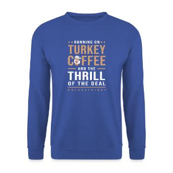 Black Friday Kaufrausch - Unisex Pullover - Royalblau - Vorne - Alina (178cm) & Michal (187cm)