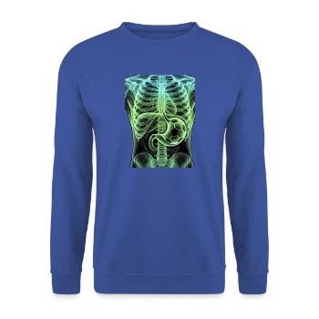 Röntgen Skelett Halloween Fussball - Unisex Pullover - Royalblau - Vorne - Alina (178cm) & Michal (187cm)