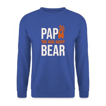 Papa Bear: El Real Daddy - Unisex Pullover - Royalblau - Vorne - Alina (178cm) & Michal (187cm)