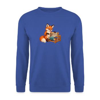 Fuchs webt am Gatterkamm - Unisex Pullover - Royalblau - Vorne - Alina (178cm) & Michal (187cm)