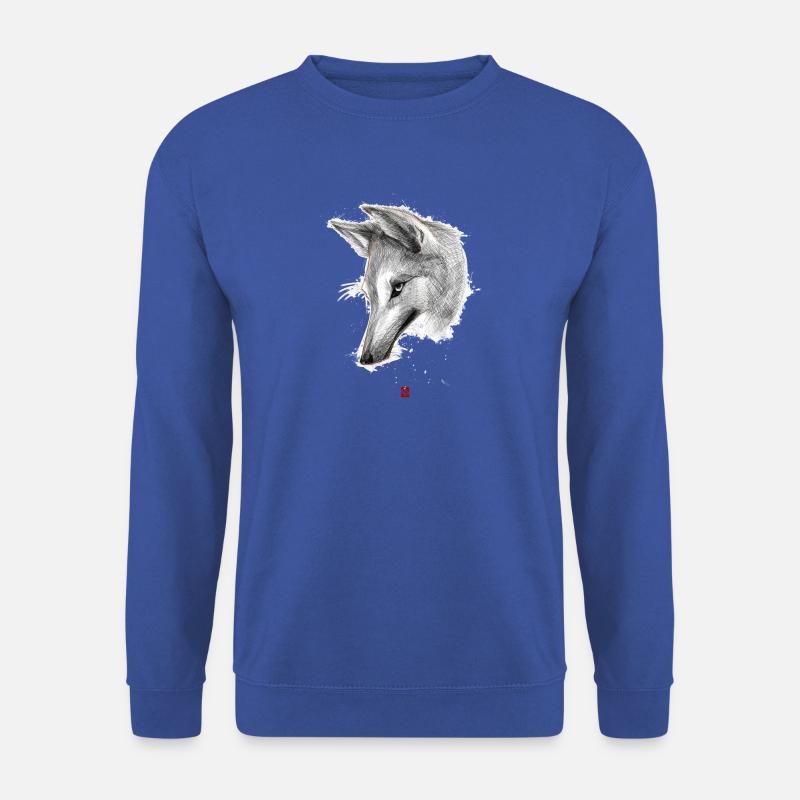 Skizzenhafter Wolf - Unisex Pullover - Royalblau
