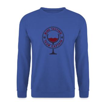 Wine Tasting Team Captain Gift - Unisex Sweatshirt - royal blue - Front - Alina (178cm) & Michal (187cm)