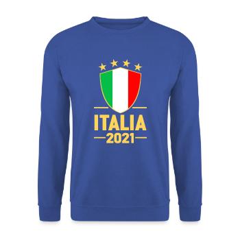 Italie Shirt ITALIA 2021 Fan de football (2020) - Sweat-shirt Unisexe - bleu royal - Devant - Alina (178cm) & Michal (187cm)