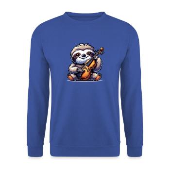 Mignon paresseux violoniste musique classique - Sweat-shirt Unisexe - bleu royal - Devant - Alina (178cm) & Michal (187cm)