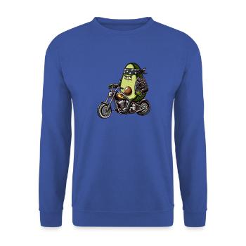 Moto Concombre Aventure Liberté - Sweat-shirt Unisexe - bleu royal - Devant - Alina (178cm) & Michal (187cm)