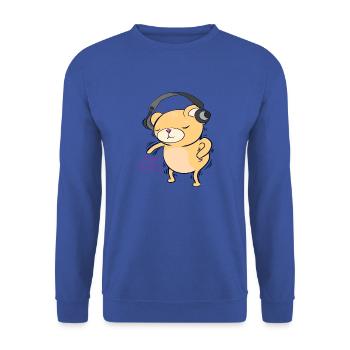 Tanzender Bär - Unisex Pullover - Royalblau - Vorne - Alina (178cm) & Michal (187cm)