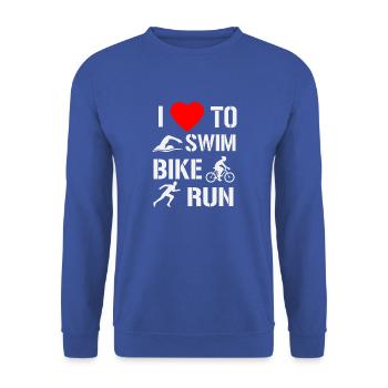Triathlon - Unisex Sweatshirt - royal blue - Front - Alina (178cm) & Michal (187cm)