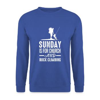 klettern kletterer bergsport boulder boulderer - Unisex Pullover - Royalblau - Vorne - Alina (178cm) & Michal (187cm)